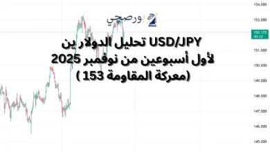 تحليل الدولار ين USD/JPY لأول أسبوعين من نوفمبر 2025: معركة المقاومة 153